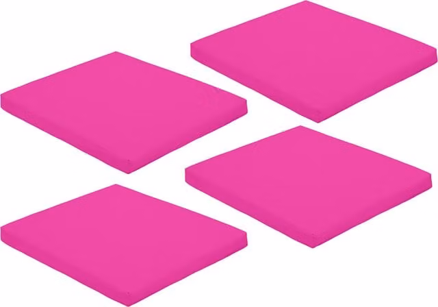 Gardenista Pink Outdoor Garden Chair Seat Pad, W: 44 cm, D: 50 cm, Pack of 4
