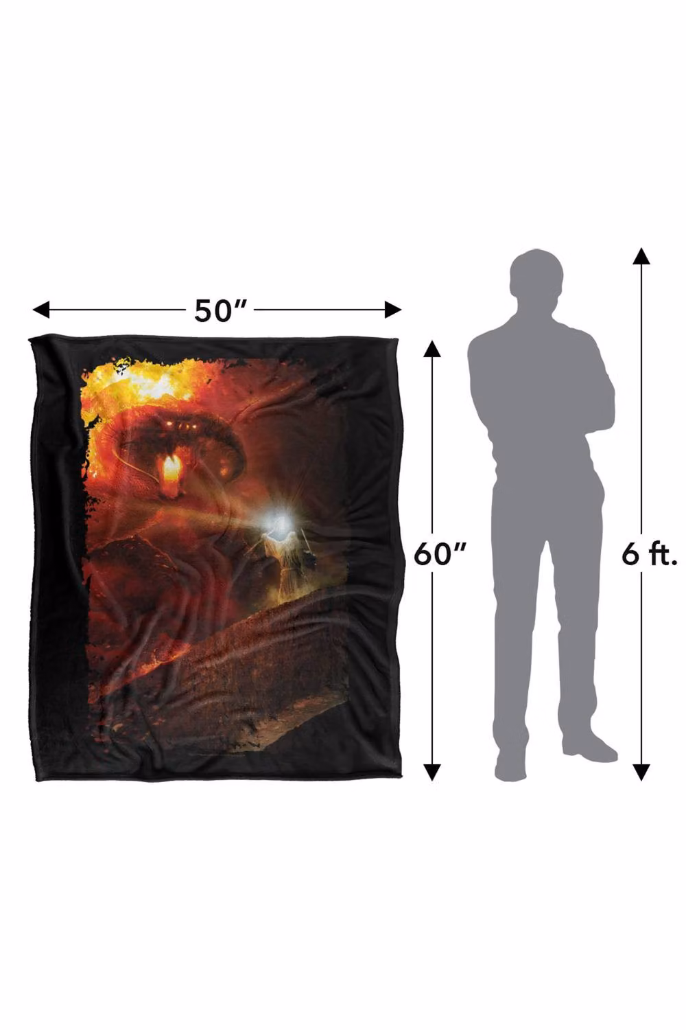 Warner Bros. The Lord Of The Rings You Shall Not Pass Super Soft Fleece Throw Blanket, Multicolour, W/D/H: 91 x 147 cm – 8