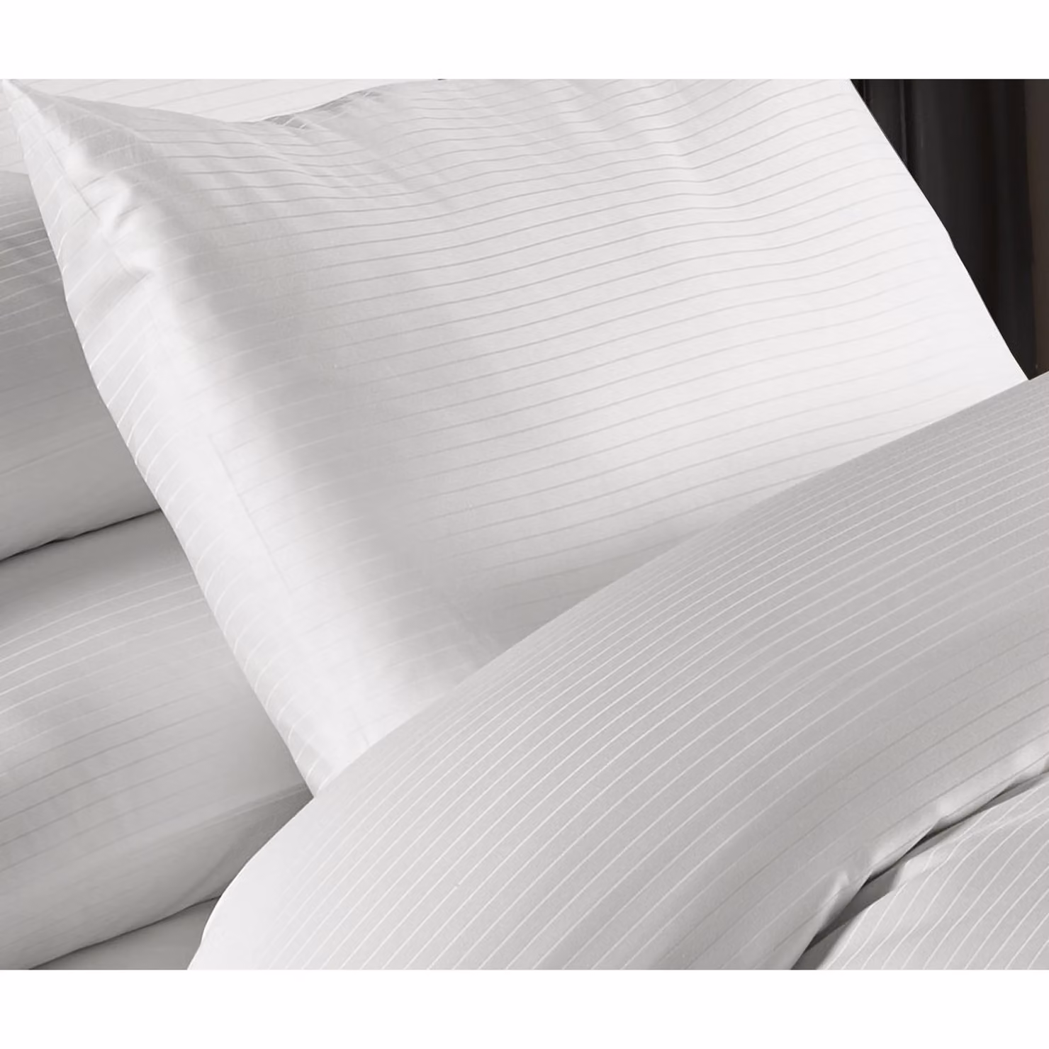NewEdgeBlinds White Striped Cotton Polyester Fitted Sheet, W: 140 cm, L: 200 cm – 2