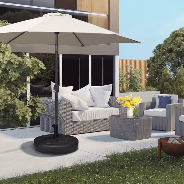 Outsunny Black Plastic Freestanding Garden Parasol Base
