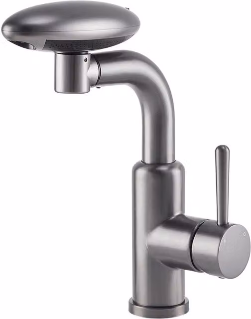 Darphe Stainless Steel Kitchen Mixer Tap with Pull-Out Sprayer and 4 Spray Modes in Grey