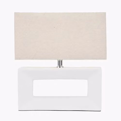Ruma Block White Ceramic Rectangular Table Lamp – 2