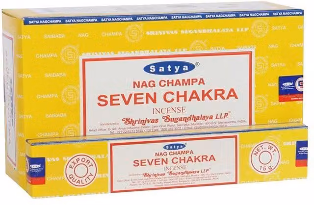 KDMD Satya Seven Chakra Incense Sticks, 12 Pack, Yellow
