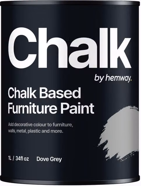 Hemway Chalk Based Furniture Paint Flat Matt in Dove Grey, 1L