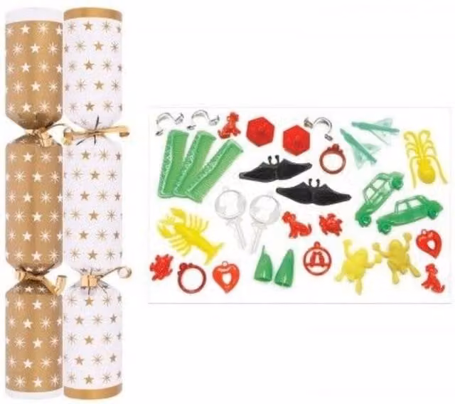 KDMD Gold Star Paper Party Crackers, 25.4 cm