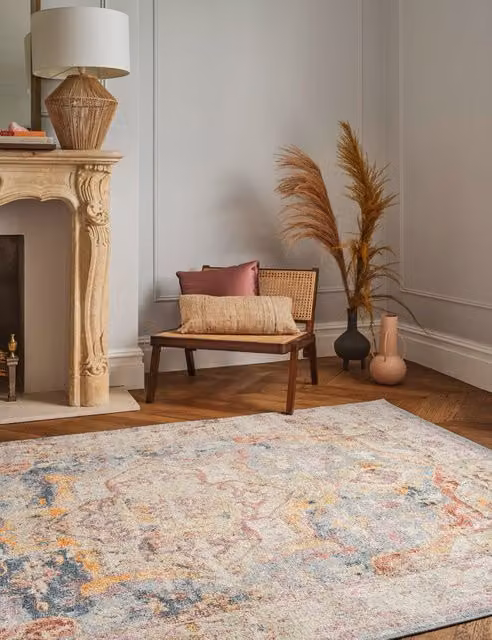 Asiatic Flores Azin Multicolour Oriental Woven Rectangular Rug
