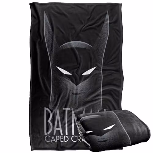LOGOVISION Batman Caped Crusader Animated Series Headshot Super Soft Fleece Throw Blanket, Multicolour, W: 91.44 cm x D: 91.44 cm x H: 147 cm