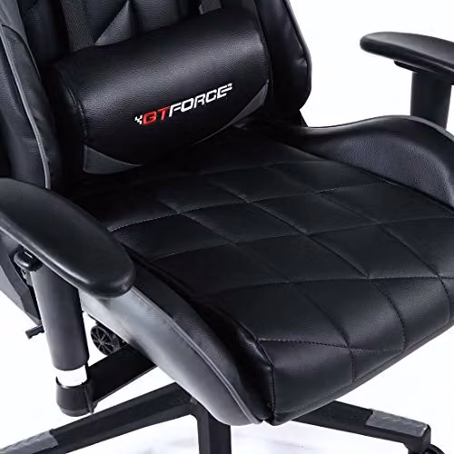 GTFORCE Pro GT Reclining Sports Racing Gaming Chair in Grey Faux Leather – 5