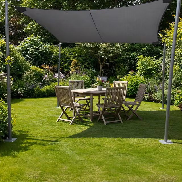Kookaburra Pro Waterproof Square Sail Shade in Charcoal Grey, W 200 cm x D 200 cm