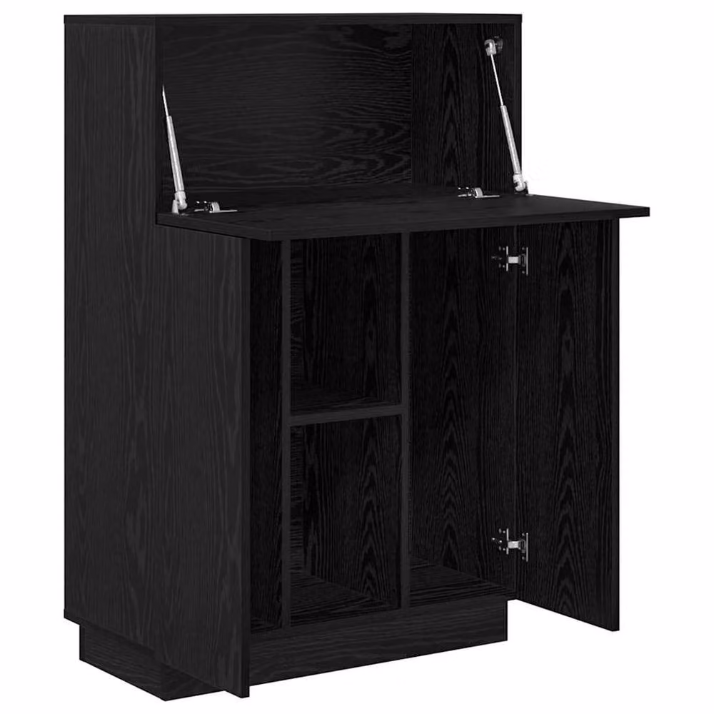 Berkfield Home Modern Black Oak Writing Desk in Black Oak Engineered Wood – 4
