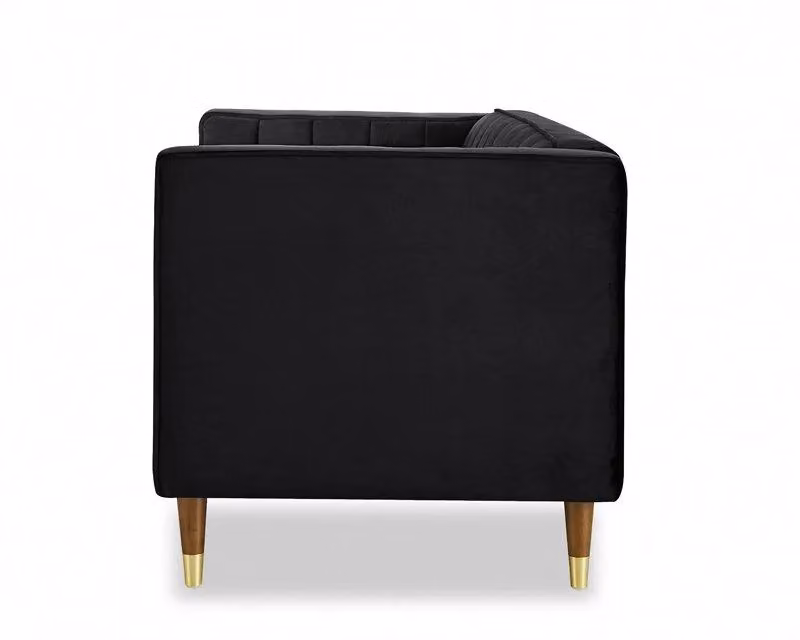 Home Detail Thomas 3 Seater Black Velvet Upholstered Sofa – 6
