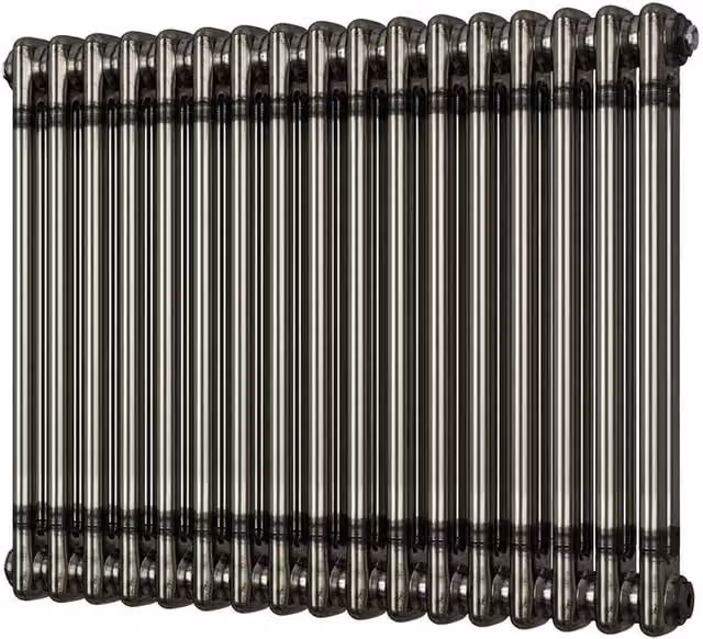 UK Radiators Alpha Raw Metal 2 Column Radiator in Silver, H: 768 mm, W: 600 mm