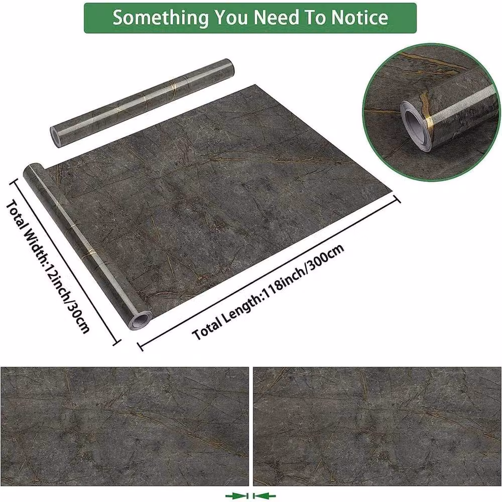 NESTLUNE Self Adhesive Kitchen Worktop Covering Vinyl Wrap in Grey, 100 x 100 cm – 2