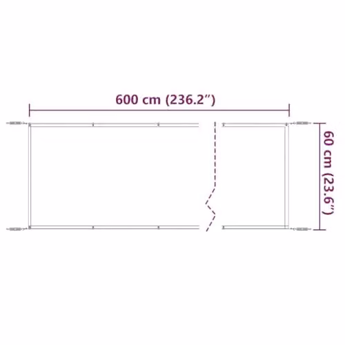 vidaXL Vertical Awning in Light Green Polyester Fabric, W/H: 60 x 600 cm – 2