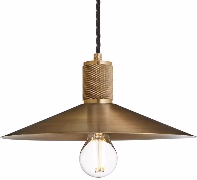 Industville Knurled Brass Slope Pendant Light in Gold and Black – 1