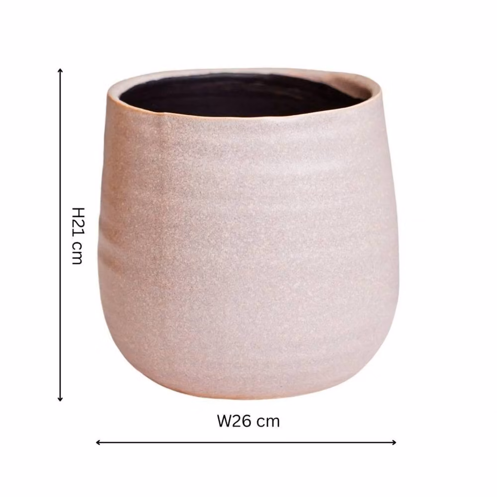 Lemon Pavilion Furniture and Decor Celeste Dusky Ceramic Planter, Pink, W: 26 cm, D: 26 cm, H: 21 cm – 3