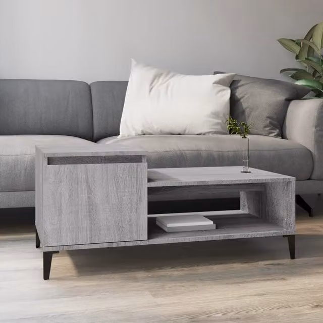 Berkfield Home Grey Sonoma Coffee Table, W/D/H: 100 x 50 x 45 cm – 1