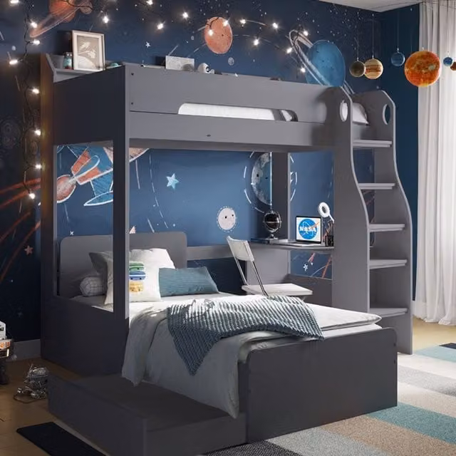 Flair Cosmic L Shaped Bunk Bed in Grey
