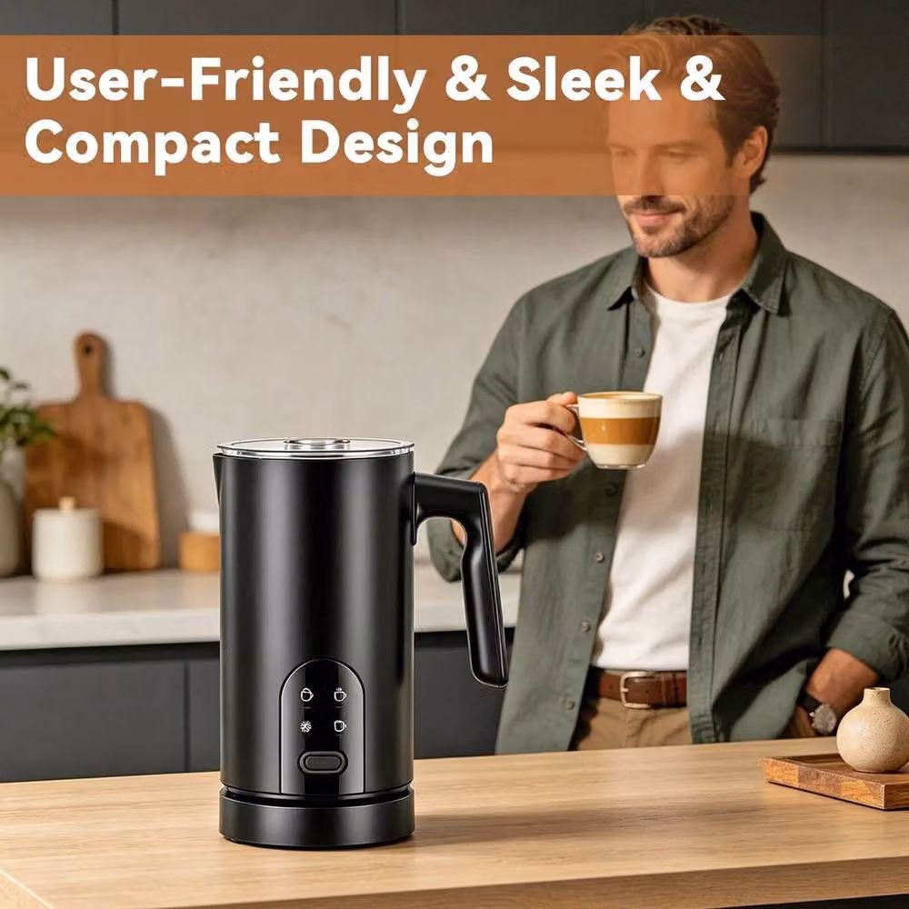 NESTLUNE 4 in 1 Automatic Electric Milk Frother in Black – 5