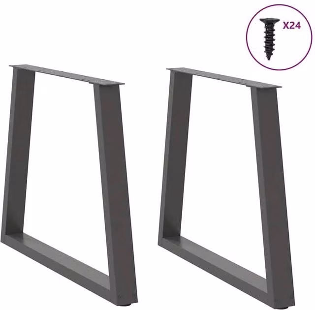 Berkfield Home Modern V-Shape Dining Table Legs, 2 Pieces, Anthracite, H: 72-73.3 cm x W: 80 cm – 1