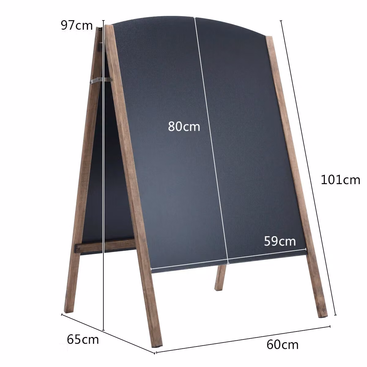 Costway Double Sided Replaceable Chalkboard A Board with Brown Wood Frame – 2