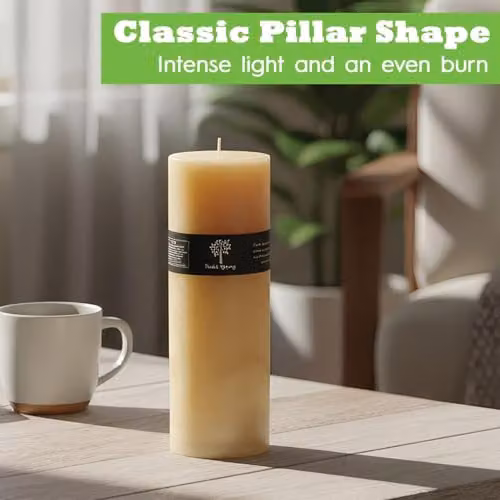 Nicola Spring Beige Pillar Candles for Tabletop Decor – 5