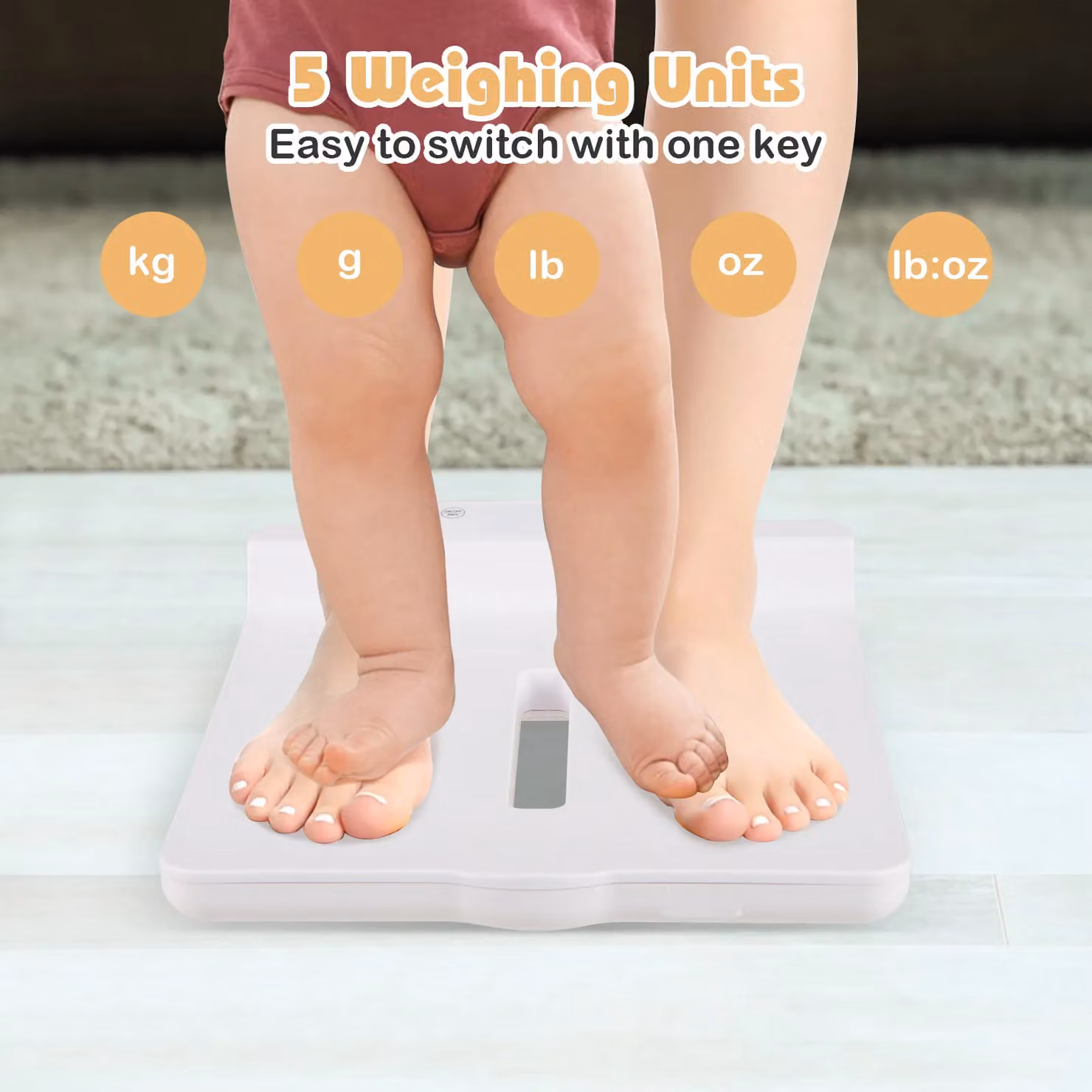 Costway Smart Digital Baby Scale with Detachable Tray in White – 3