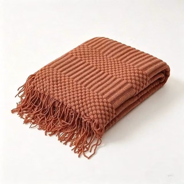 Pawnora Copper Knitted Throw Blanket, W: 150 cm, L: 200 cm – 1