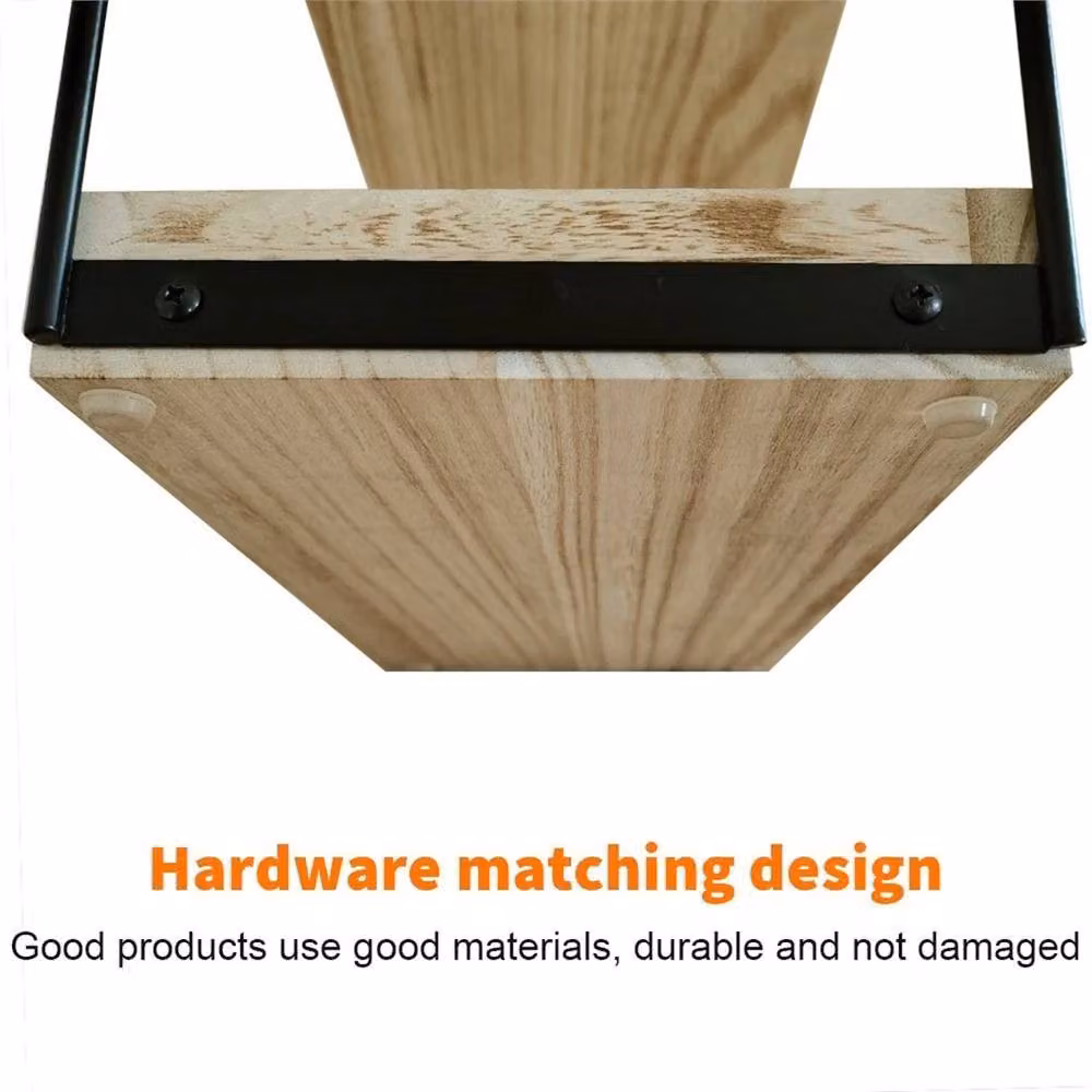 Nordara 3 Tier Brown Wood Kitchen Counter Coffee and Condiment Storage Shelf – 4