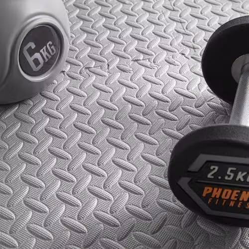 Phoenix Fitness Interlocking Gym Flooring, Non-Slip EVA Foam Floor Mats in Black and Grey, 4 Mats (W/D: 60 x 60 cm) – 3
