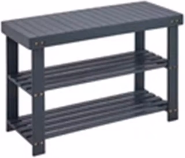 Nordara Bamboo 2 Tier Grey Shoe Rack