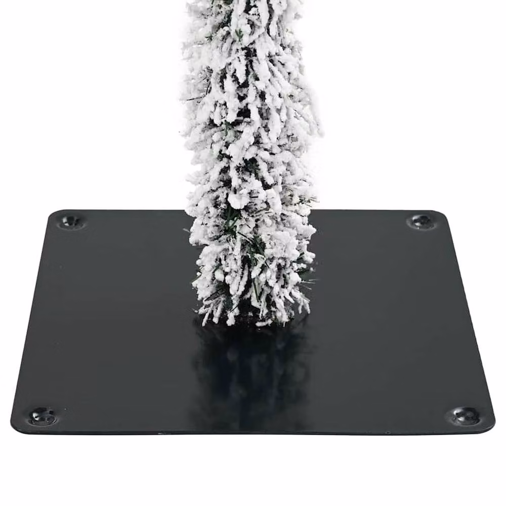 Berkfield Home Traditional Artificial Christmas Tree in White, W/D/H: 86 x 86 x 210 cm – 4