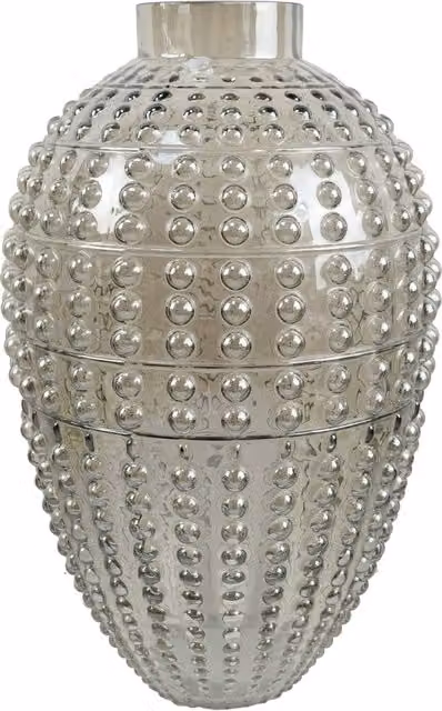 Leaf Smoke Grey Dotted Glass Bubble Vase for Tabletop Display