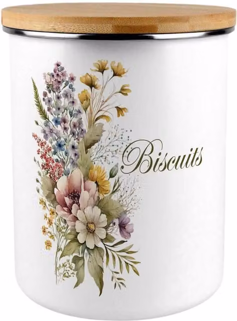 Purely Home Floral Bouquet Extra Large Metal Biscuit Tin in Multicoloured