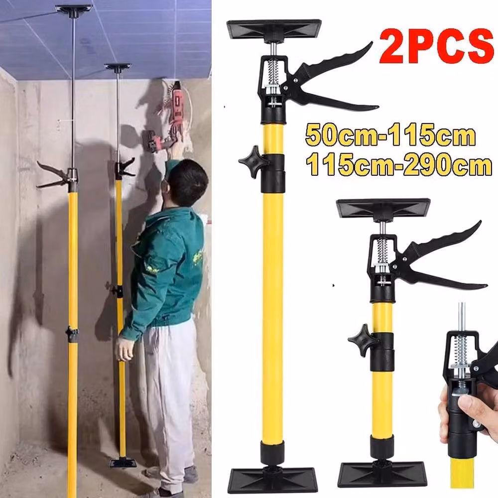 VOGREX Adjustable Plasterboard Ceiling Support, Yellow Steel, 115-290 cm – 3