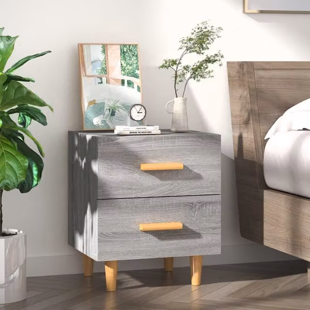 Berkfield Home Bed Cabinet in Grey Sonoma, W: 40 cm, D: 35 cm, H: 47.5 cm – 1