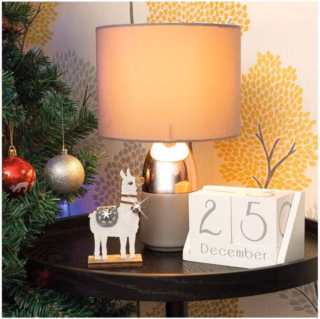 Netagon White Wooden Alpaca Ornament with Silver Saddle and Bell, W/D/H: 13 x 4 x 7 cm – 6