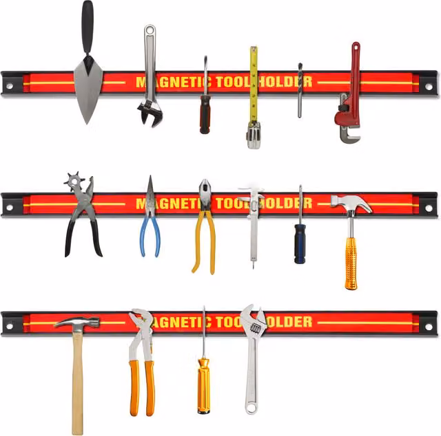 Costway 3 Pack Magnetic Tool Holder Steel Bars in Red
