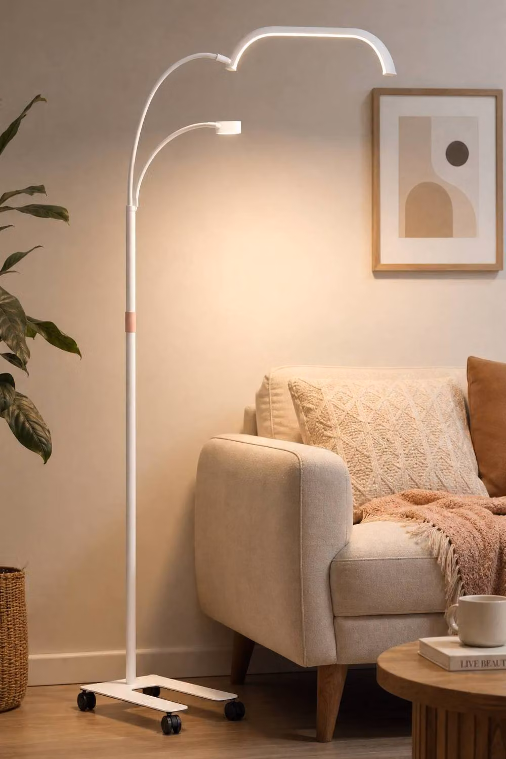 ExtraStar LED Lash Extension Floor Lamp with Phone Holder in White – 1