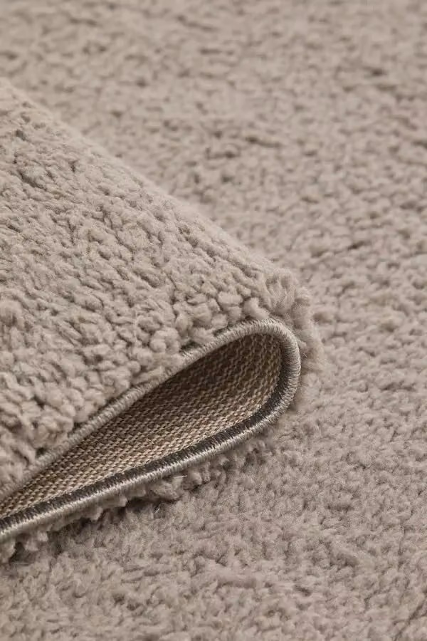 Rugstyle Super Comfy Teddy Plain Rectangular Rug in Beige and Grey, W: 120 cm, L: 160 cm – 2