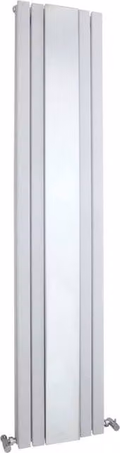 Balterley Lucia Square Vertical 2 Panel Radiator and Mirror, Satin White, H 180 cm x W 35.4 cm – 1