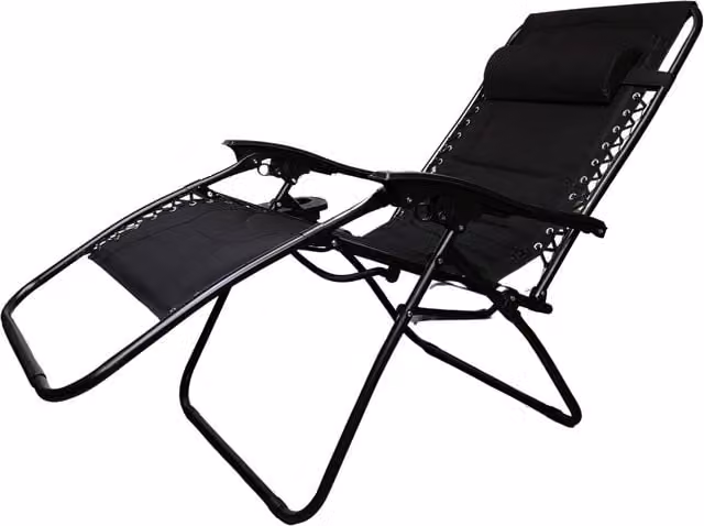 Samuel Alexander Luxury Padded Zero Gravity Chair Lounger in Black
