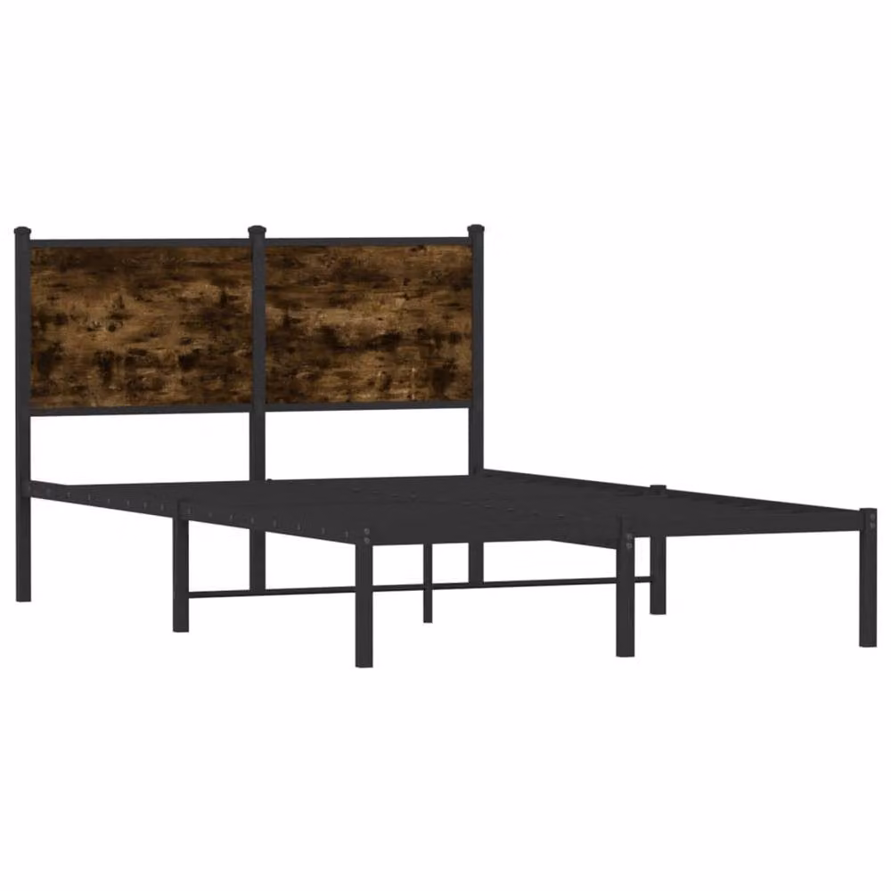 Berkfield Home Metal Bed Frame in Smoked Oak Brown, W/D/H: 120 x 200 cm – 3