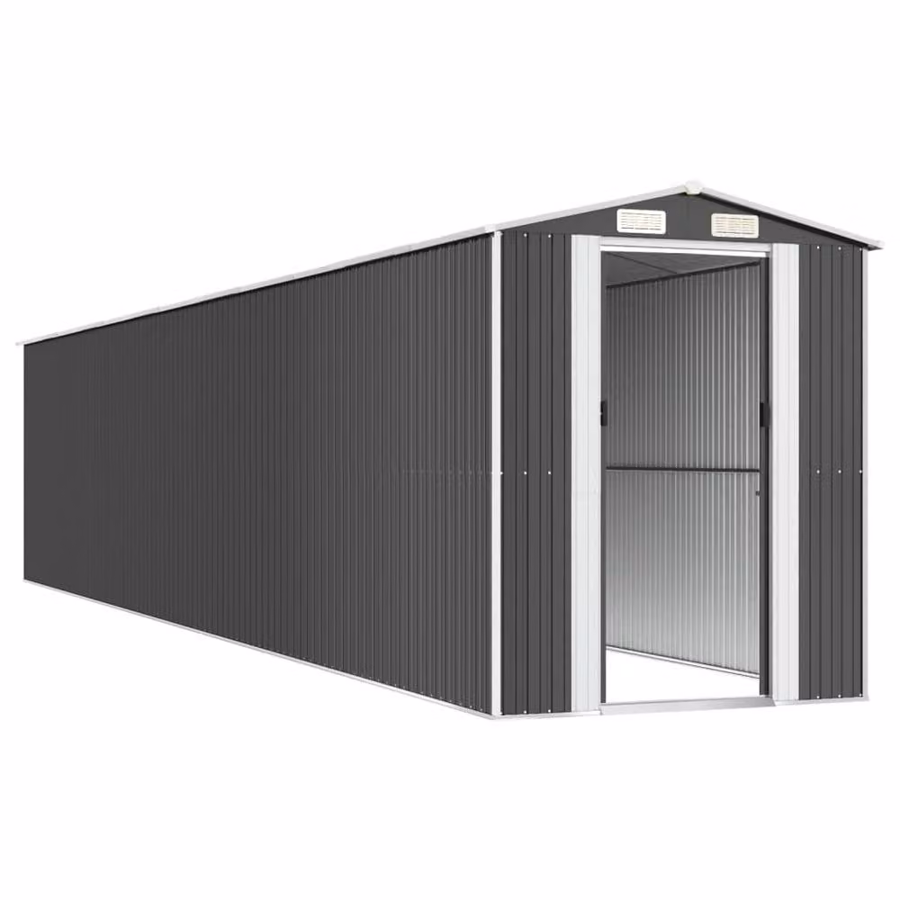 Berkfield Home Garden Shed in Anthracite and Black Galvanised Steel, W/D/H: 1021 x 192 x 223 cm – 4
