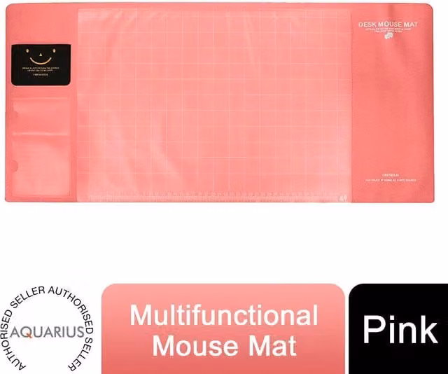Aquarius Pink Plastic Desk Pad for Children