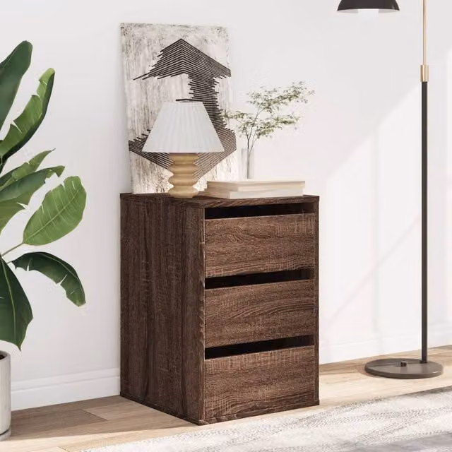 Berkfield Home Classic Corner Chest of Drawers in Brown Oak, W/D/H: 40 x 41 x 58 cm – 1
