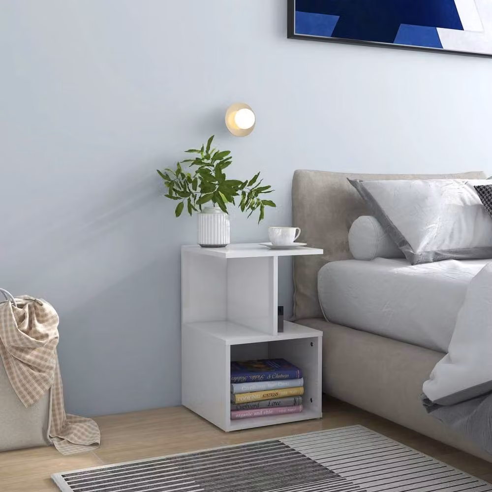 Berkfield Home Elegant High Gloss White Bedside Cabinet W/D/H: 35 x 35 x 55 cm – 2