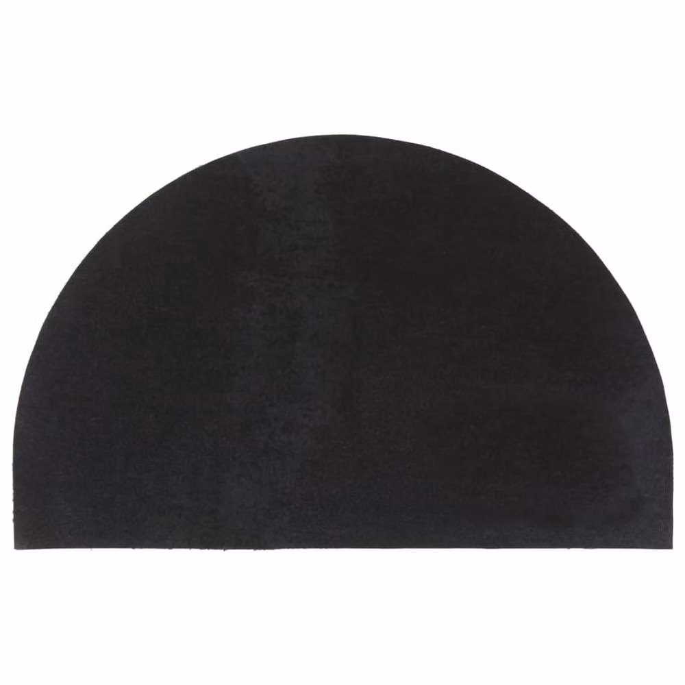 Berkfield Home Black Half Round Tufted Coir Door Mat W: 80 cm, D: 50 cm – 2