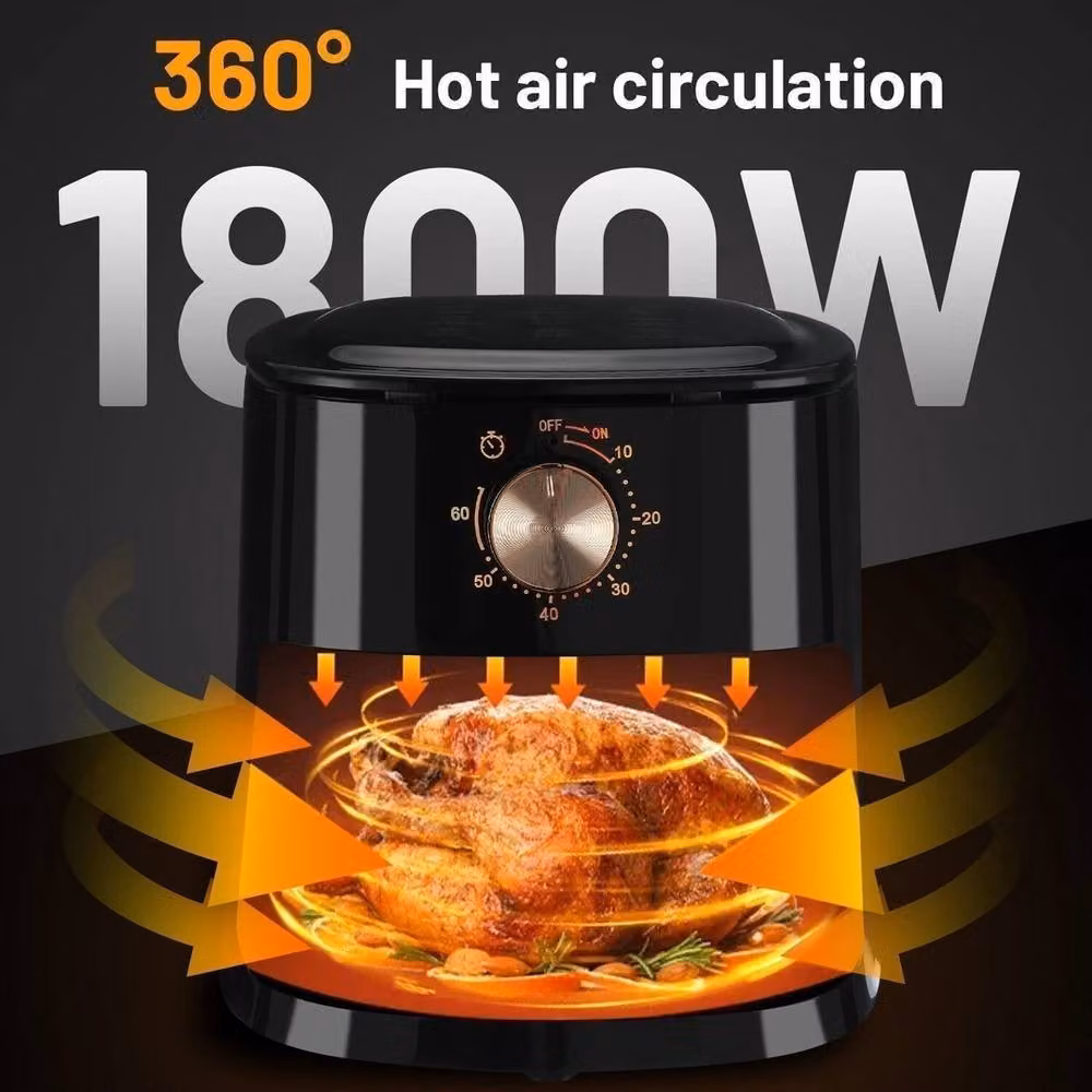 NESTLUNE 5.5L Manual Air Fryer Large Healthy Oil-Free Oven in Black, W: 100 cm, D: 15 cm, H: 15 cm – 3