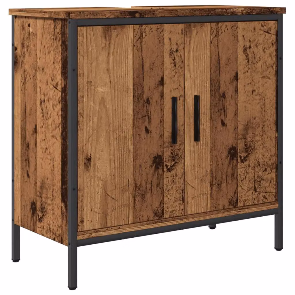 Berkfield Home Sink Cabinet in Old Wood Brown, W/D/H: 60 x 30 x 60 cm – 2